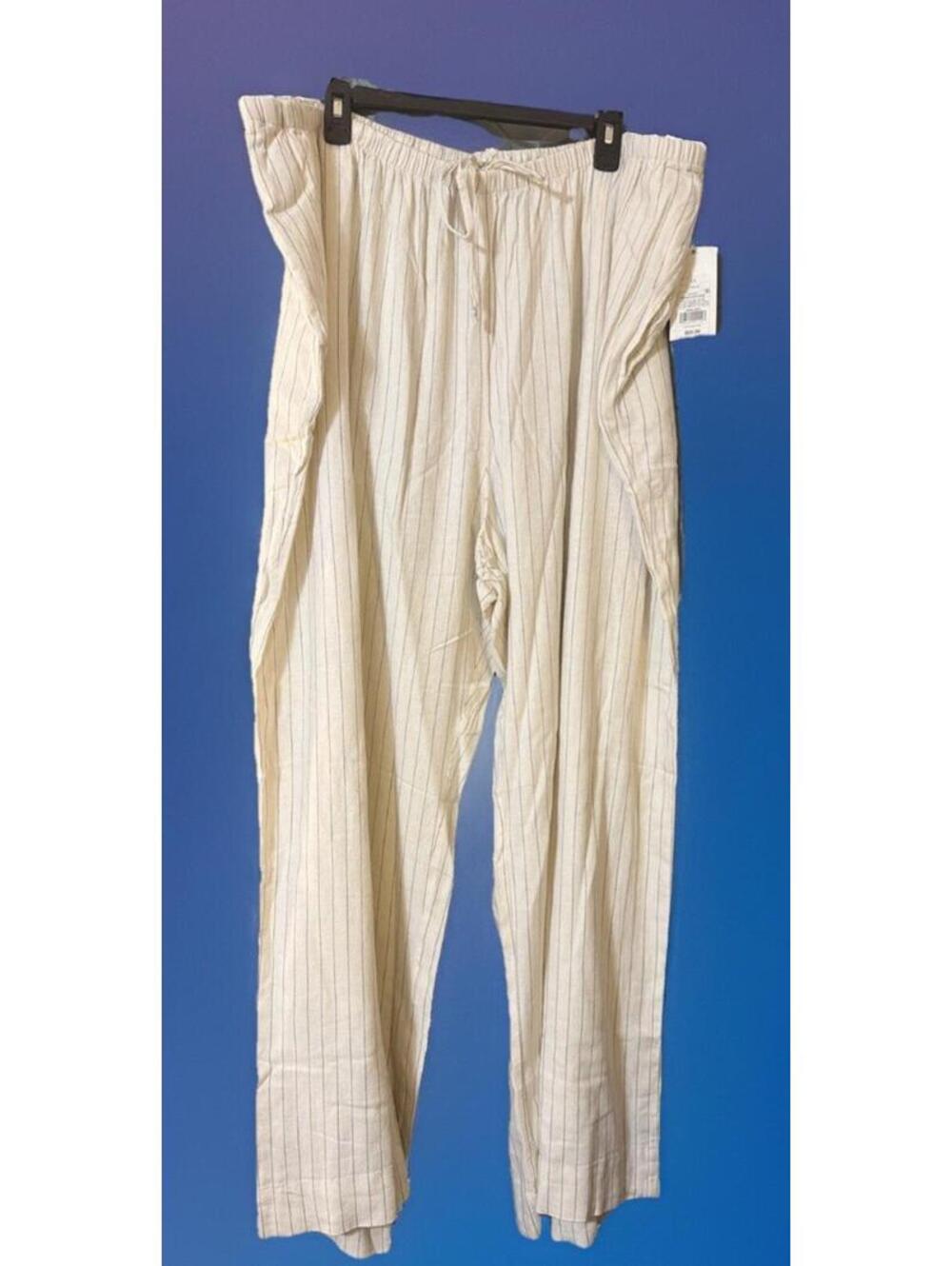 Womans A New Day 3XL Cream/Black Pajama Pant/Bottom NWT 1 Piece Comfy Drawstring
